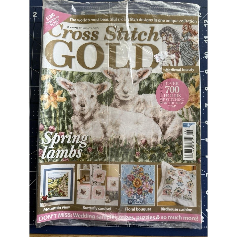 Cross Stitch GOLD Magazine #65 March April Spring Lambs Birdhouse Cushion
